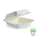 20x22x9cm / 7.8x8x3" White Plant Fibre Clamshell