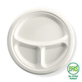 25cm / 10" 3-Compartment Round Plant Fibre Plate
