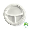23cm / 9" 3-Compartment Round Plant Fibre Plate