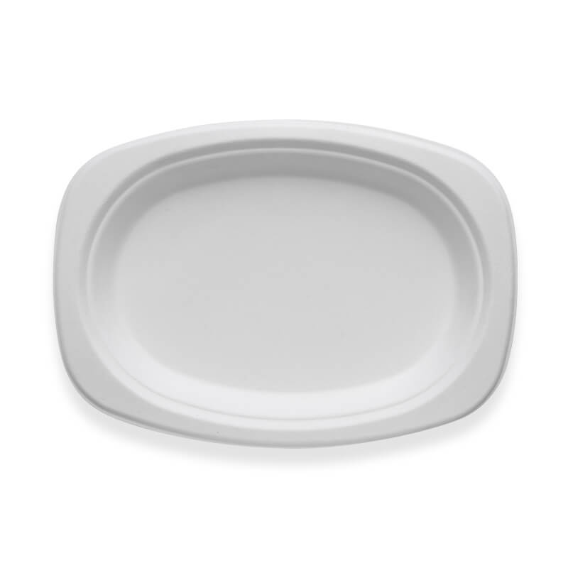 23x16cm/ 9.2x6.5" Rectangular Oval Plant Fibre Plate