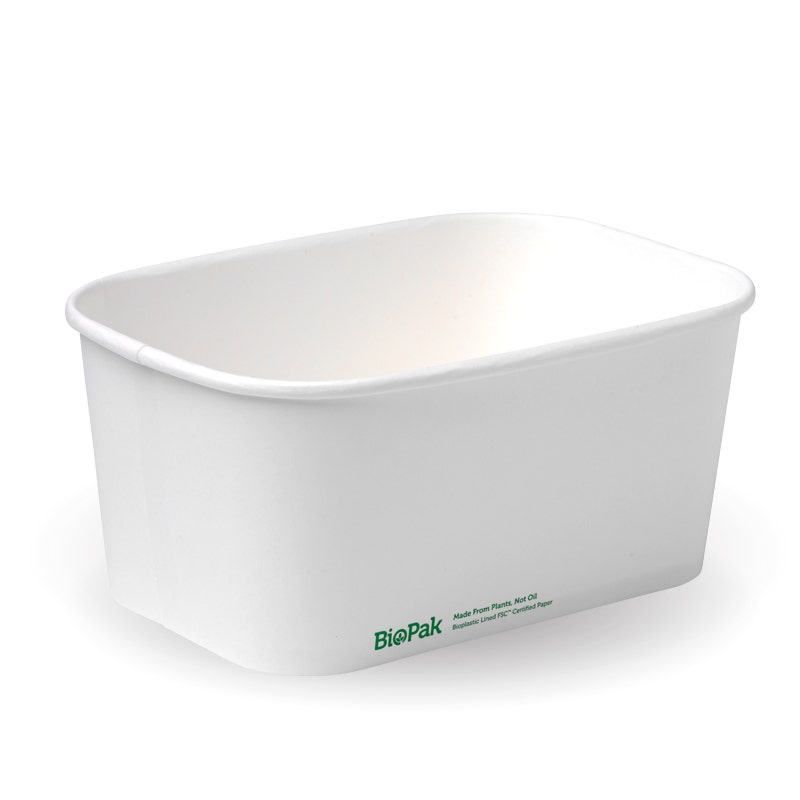 1,000ml White BioBoard Takeaway Base