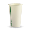 350ml / 12oz (80mm) White Green Line Single Wall BioCup