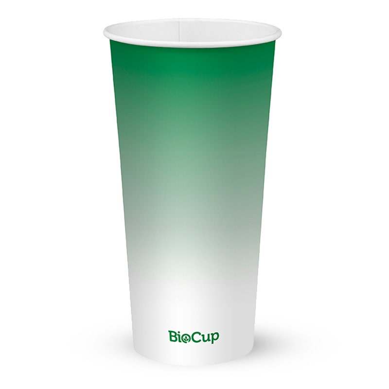 960ml / 32oz (105mm) Green Cold Paper BioCup