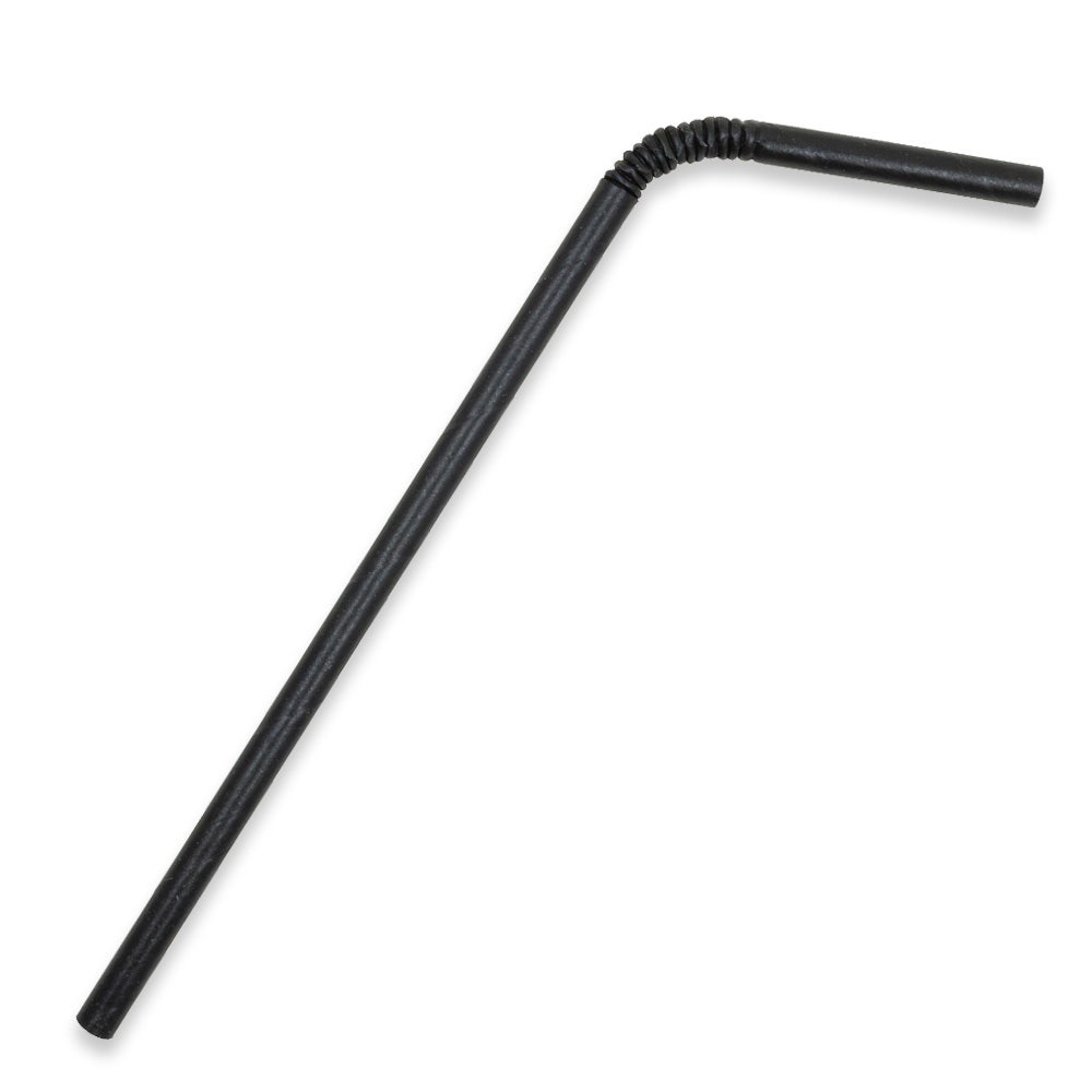 6mm Regular Black Bendy BioStraw
