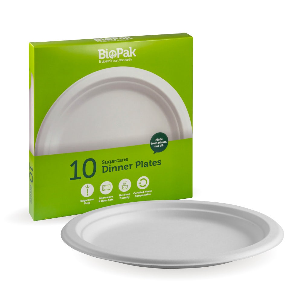 10 Pack - 25cm / 10" Round Plant Fibre Plate